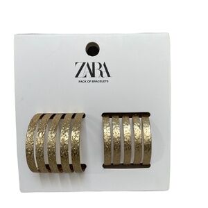 ❤️ ZARA GOLD SET OF TWO CUFF BRACELETS NEW